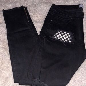 Edgy Black Distressed Women's Skinny Jeans